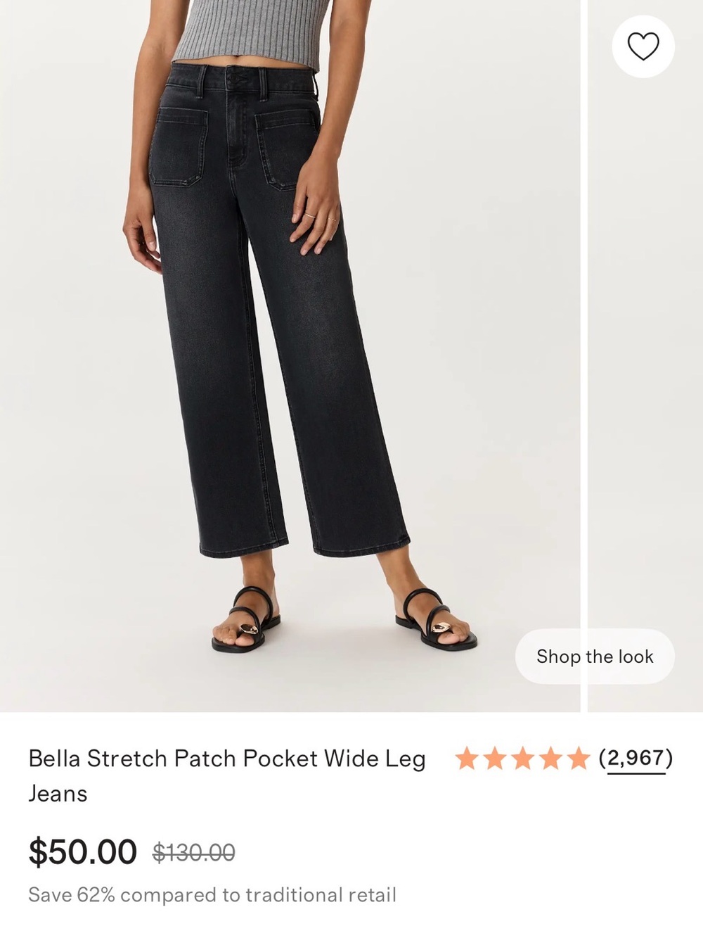 Quince Bella Stretch Patch Pocket Jeans - Faded Black